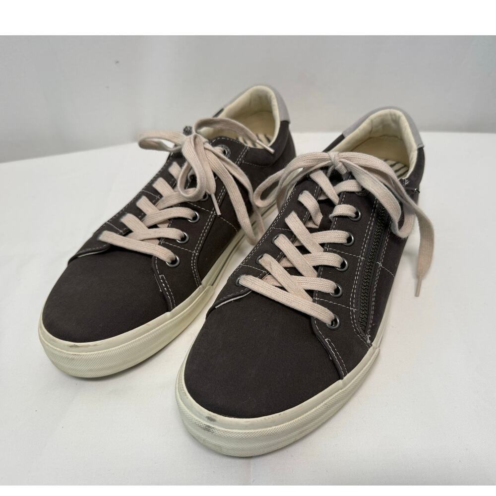Taos Z-Soul Low Top Zipper Side Canvas Sneakers, Graphite Gray, Size 10.5